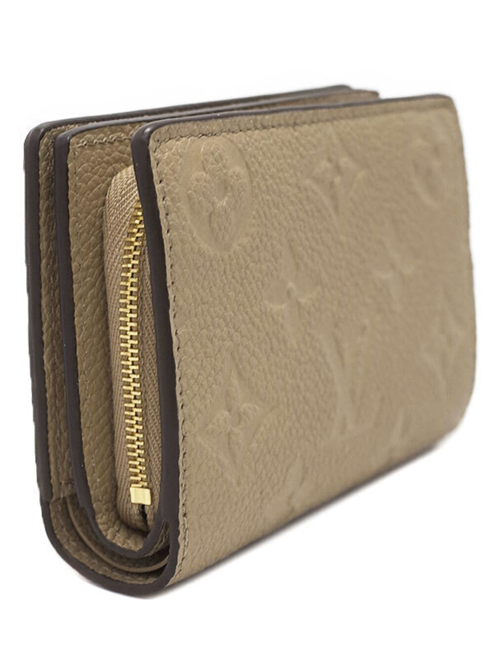 Louis Vuitton Empreinte Monogram Short Bi Claire Portefeuille Wallet fold Brown